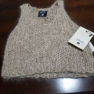 🆕️ Kama Beige Handcrafted Knit Vest. Size: Small.
